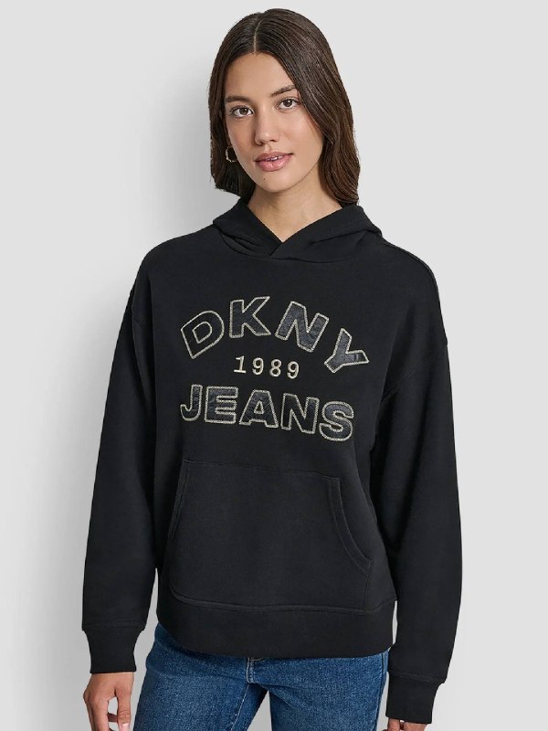 Чёрное худи DKNY Jeans в Калининграде — 6 500 ₽ — фото 1